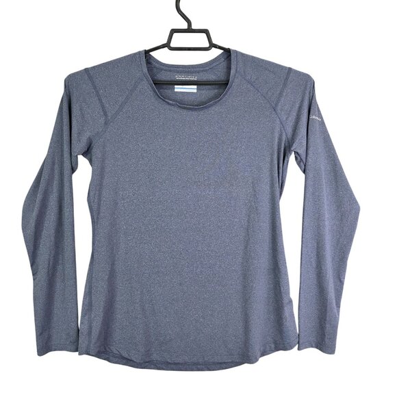 Womens Columbia Gray Omni Wick Shirt Long Sleeve Crew Neck Polyester Stretch L - Picture 1 of 9